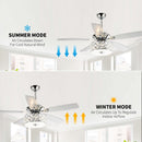 Parrot Uncle 52-Inch Tibuh Modern Downrod Mount Reversible Crystal Ceiling Fan with Lighting and Remote Control