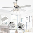 Parrot Uncle 52-Inch Tibuh Modern Downrod Mount Reversible Crystal Ceiling Fan with Lighting and Remote Control