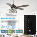 Parrot Uncle 52-Inch Tibuh Modern Downrod Mount Reversible Crystal Ceiling Fan with Lighting and Remote Control