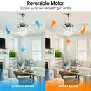 Parrot Uncle 52-Inch Berkshire Modern Downrod Mount Reversible Crystal Ceiling Fan with Lighting and Remote Control
