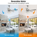 Parrot Uncle 52-Inch Kerala Modern Downrod Mount Reversible Crystal Ceiling Fan with Lighting and Remote Control