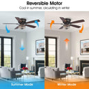 Parrot Uncle 48-Inch Modern Flush Mount Reversible Crytsal Ceiling Fan with Lighting and Remote Control