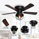 Parrot Uncle 42-Inch Traditional Flush Mount Reversible Ceiling Fan with Lighting and Remote Control (F6232QQ110V)