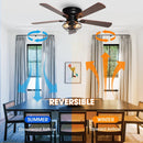Parrot Uncle 48-Inch Ummuhan Industrial Flush Mount Ceiling Fan with Lighting