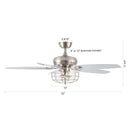 Parrot Uncle 52-Inch Kyla Industrial Brushed Nickel Reversible Caged Ceiling Fan with Lighting (F6236Q110V)
