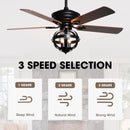 Parrot Uncle 52-Inch Wilburton Industrial Downrod Mount Reversible Ceiling Fan with Lighting and Remote Control (F6238110V)