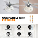Parrot Uncle 52-Inch Elkton Modern Reversible Crystal Fandelier with Lighting and Remote Control (F6252QQ110V)