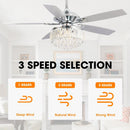 Parrot Uncle 52-Inch Elkton Modern Reversible Crystal Fandelier with Lighting and Remote Control (F6252QQ110V)