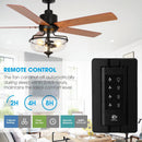 Parrot Uncle 52-Inch Mumbai Industrial Downrod Mount Reversible Ceiling Fan with Lighting and Remote Control (F6286Q110V)