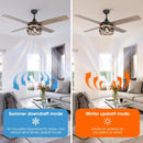 Parrot Uncle 52-Inch Kashmir Farmhouse Downrod Mount Reversible Ceiling Fan with Lighting and Remote Control (F6287QQ110V)