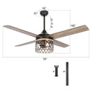 Parrot Uncle 52-Inch Mirelle Farmhouse Downrod Mount Reversible Ceiling Fan with Lighting and Remote Control (F6288110V)