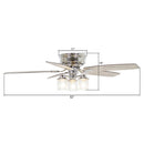 Parrot Uncle 52-Inch Bangatore Traditional Chrome Flush Mount Reversible Ceiling Fan with Lighting and Remote Control (F6291QQ110V)