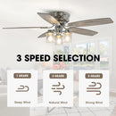 Parrot Uncle 52-Inch Bangatore Traditional Chrome Flush Mount Reversible Ceiling Fan with Lighting and Remote Control (F6291QQ110V)