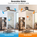Parrot Uncle 48-Inch Kielah Farmhouse Flush Mount Reversible Ceiling Fan with Lighting and Remote Control