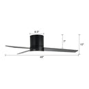 Parrot Uncle 48-Inch Flush Mount Ceiling Fan 3 Blades with LED Lighting and Remote Control
