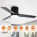 Parrot Uncle 48-Inch Flush Mount Ceiling Fan 3 Blades with LED Lighting and Remote Control