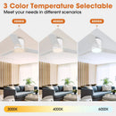 Parrot Uncle 48-Inch Flush Mount Ceiling Fan 3 Blades with LED Lighting and Remote Control
