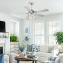 Parrot Uncle 52-Inch Dicken Modern Downrod Mount Reversible Crystal Ceiling Fan with Lighting and Remote Control