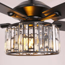 Parrot Uncle 52-Inch Dicken Modern Downrod Mount Reversible Crystal Ceiling Fan with Lighting and Remote Control
