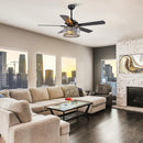 Parrot Uncle 52-Inch Dicken Modern Downrod Mount Reversible Crystal Ceiling Fan with Lighting and Remote Control