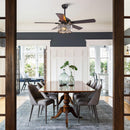 Parrot Uncle 52-Inch Dicken Modern Downrod Mount Reversible Crystal Ceiling Fan with Lighting and Remote Control