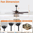 Parrot Uncle 52-Inch Dicken Modern Downrod Mount Reversible Crystal Ceiling Fan with Lighting and Remote Control
