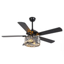 Parrot Uncle 52-Inch Dicken Modern Downrod Mount Reversible Crystal Ceiling Fan with Lighting and Remote Control