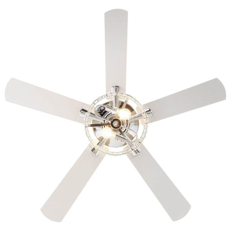 Parrot Uncle 52-Inch Dicken Modern Downrod Mount Reversible Crystal Ceiling Fan with Lighting and Remote Control