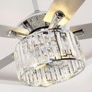 Parrot Uncle 52-Inch Dicken Modern Downrod Mount Reversible Crystal Ceiling Fan with Lighting and Remote Control