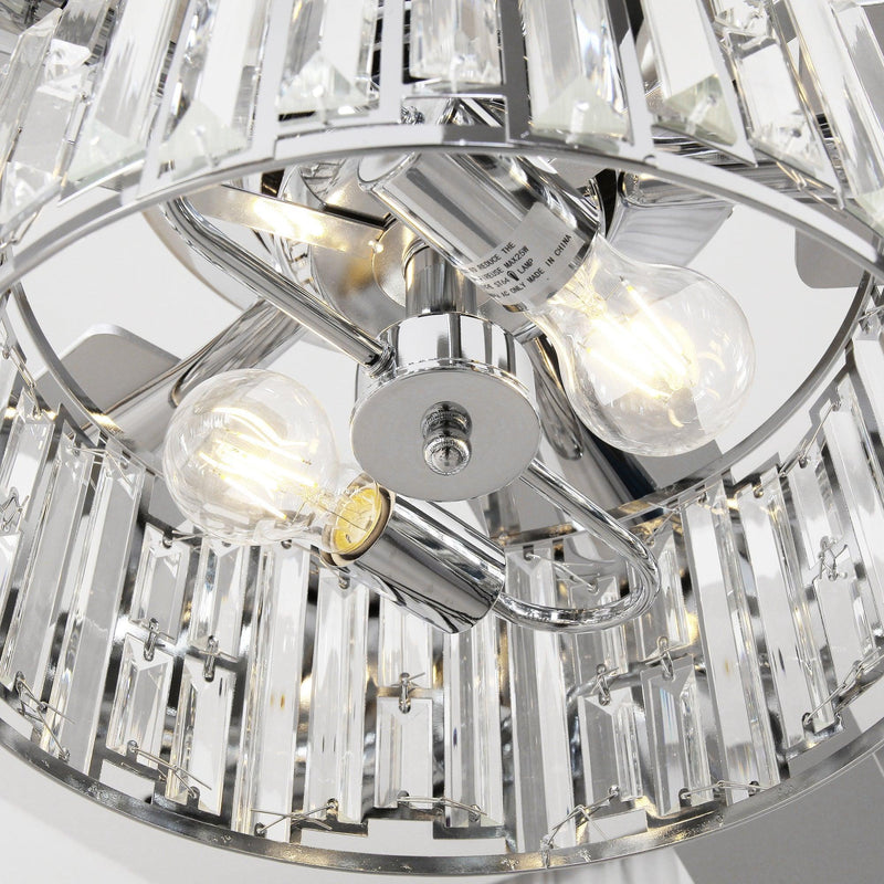 Parrot Uncle 52-Inch Dicken Modern Downrod Mount Reversible Crystal Ceiling Fan with Lighting and Remote Control