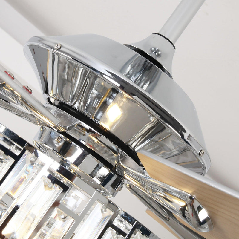 Parrot Uncle 52-Inch Dicken Modern Downrod Mount Reversible Crystal Ceiling Fan with Lighting and Remote Control