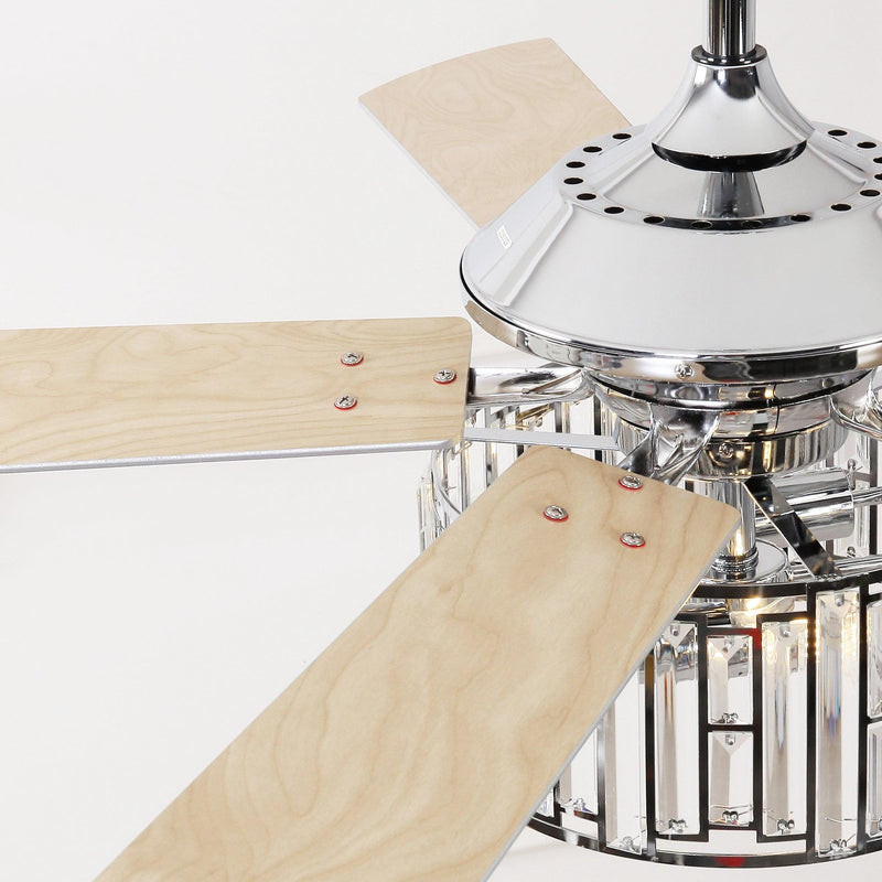 Parrot Uncle 52-Inch Dicken Modern Downrod Mount Reversible Crystal Ceiling Fan with Lighting and Remote Control