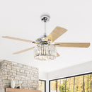 Parrot Uncle 52-Inch Dicken Modern Downrod Mount Reversible Crystal Ceiling Fan with Lighting and Remote Control