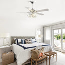 Parrot Uncle 52-Inch Dicken Modern Downrod Mount Reversible Crystal Ceiling Fan with Lighting and Remote Control