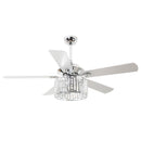 Parrot Uncle 52-Inch Dicken Modern Downrod Mount Reversible Crystal Ceiling Fan with Lighting and Remote Control