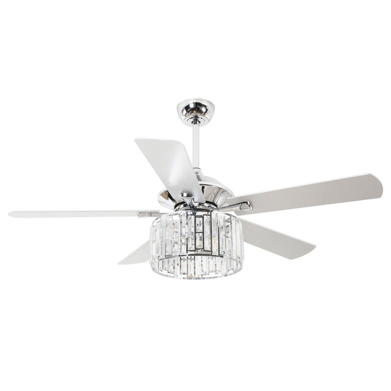 Parrot Uncle 52-Inch Dicken Modern Downrod Mount Reversible Crystal Ceiling Fan with Lighting and Remote Control