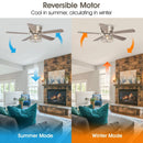 Parrot Uncle 48-Inch Thurber Industrial Satin Nickel Flush Mount Reversible Ceiling Fan with Lighting and Remote Control (F6310Q110V)