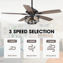 Parrot Uncle 52-Inch Paquette Industrial Downrod Mount Reversible Ceiling Fan with Lighting and Remote Control (F6315Q110V)