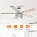 Parrot Uncle 52-Inch Lucknow Industrial Black Reversible Ceiling Fan with Lighting and Remote Control