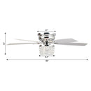 Parrot Uncle 52-Inch Panipat Modern Chrome Flush Mount Reversible Crystal Ceiling Fan with Lighting and Remote Control (F6328Q110V)