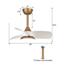 Parrot Uncle 28-Inch Modern DC Motor Downrod Mount Reversible Ceiling Fan with LED Lighting and Remote Control