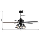 Parrot Uncle 52-Inch Kashmir Traditional Downrod Mount Reversible Ceiling Fan with Lighting and Remote Control (F6352110V)
