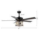 Parrot Uncle 52-Inch New Delhi Industrial Downrod Mount Reversible Ceiling Fan with Lighting and Remote Control (F6354110V)