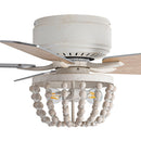 Parrot Uncle 48-Inch New Delhi Farmhouse Flush Mount Reversible Ceiling Fan with Lighting and Remote Control (F6355110V)