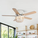 Parrot Uncle 48-Inch New Delhi Farmhouse Flush Mount Reversible Ceiling Fan with Lighting and Remote Control (F6355110V)