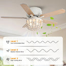 Parrot Uncle 48-Inch New Delhi Farmhouse Flush Mount Reversible Ceiling Fan with Lighting and Remote Control (F6355110V)