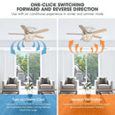 Parrot Uncle 48-Inch New Delhi Farmhouse Flush Mount Reversible Ceiling Fan with Lighting and Remote Control (F6355110V)