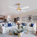Parrot Uncle 48-Inch Linden DC Motor Downrod Mount Reversible Ceiling Fan with Lighting and Remote Control