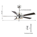 Parrot Uncle 52-Inch Vendome Industrial DC Motor Downrod Mount Reversible Ceiling Fan with Lighting and Remote Control (F6366CH110V)
