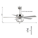 Parrot Uncle 52-Inch Zelda Modern DC Motor Downrod Mount Reversible Ceiling Fan with Lighting and Remote Control (F6367110V)